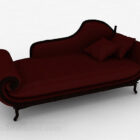 Silla de sofá de tela roja europea