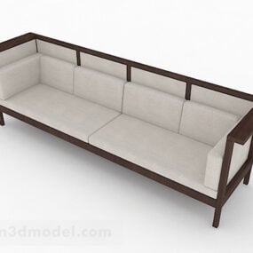Model 3d Perabot Sofa Berbilang tempat duduk Warna Coklat