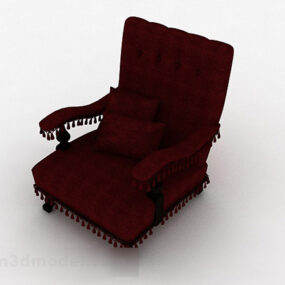 Red Classic Single Sofa Furniture 3d model