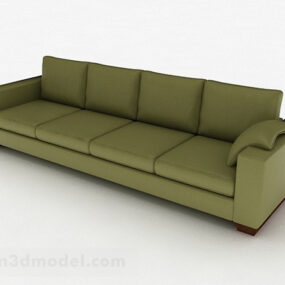 Model 3d Sofa Berbilang tempat duduk Fabrik Hijau