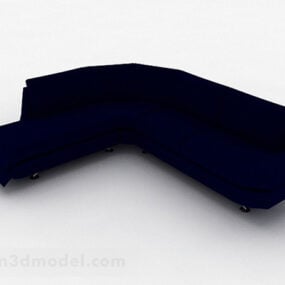 青いマルチシートソファデザイン3Dモデル