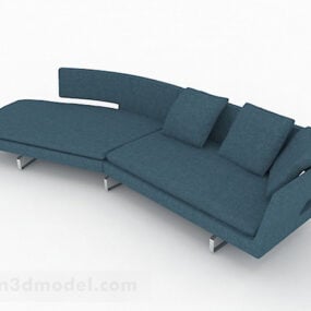 Blue Color Minimalist Multi-seats Sofa 3d model