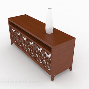 Brown Wooden Color Office Cabinet 3d model