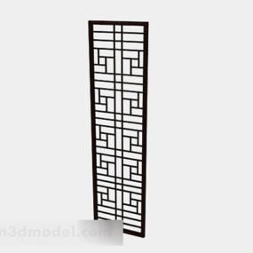 Modelo 3D de divisória de porta de madeira em estilo chinês
