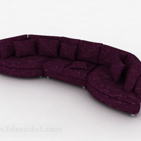 Purple Multi-seats Sofa Living Room 3d model