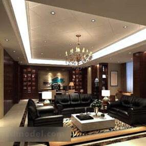 3D-Modell für den Innenbereich von modernen Sofamöbeln im Wohnzimmer