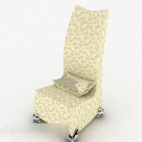 نموذج ثلاثي الأبعاد للكرسي الفردي ذو الظهر العالي باللون الأصفر
