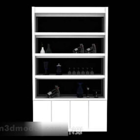 White Wooden Display Cabinet 3d model