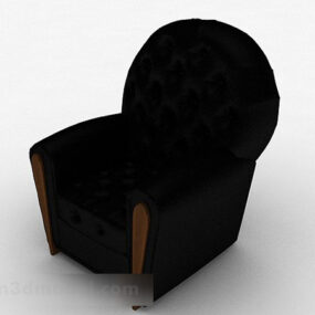 Modelo 3D de mobília de poltrona única preta