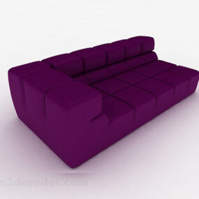 Modelo 3D de móveis de sofá Loveseat roxo