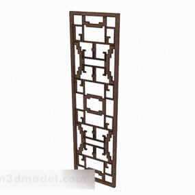 Chinese Style Wooden Partition V5 3d model