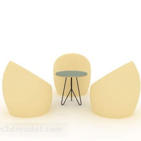 Beauty Table And Chair Furniture Set 3d model