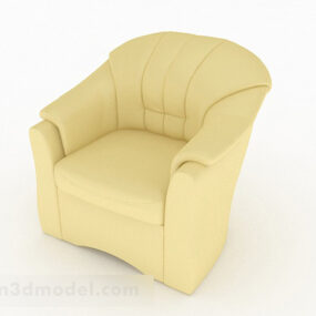 Modelo 3d de móveis de sofá único para casa em tecido amarelo