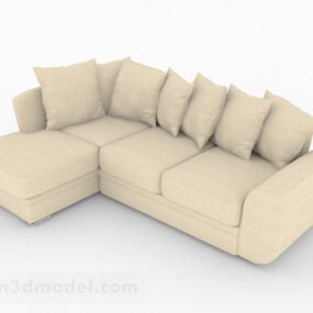 3d модель багатомісного дивана світло-коричневого кольору