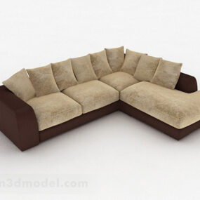 ब्राउन मल्टी-सीट सोफा फर्नीचर 3डी मॉडल