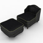 Mobili in stile minimalista con divano singolo nero