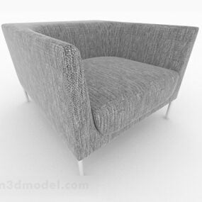 Furnitur Sofa Tunggal Sederhana Abu-abu Nordic model 3d