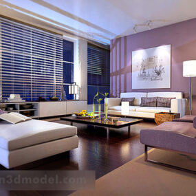 3d модель меблів для вітальні з сучасним декором