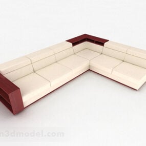 Λευκό 3d μοντέλο επίπλων καναπέ πολλαπλών θέσεων