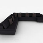 Black Multi-seats Sofa Furniture