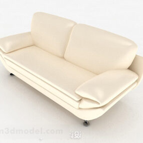 White Loveseat Sofa Furniture 3d model