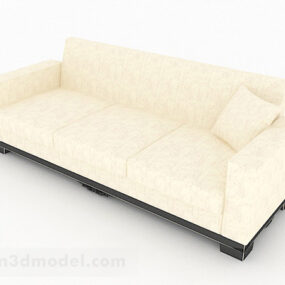 Yellow Multi-seats Sofa Furniture V1 3d model