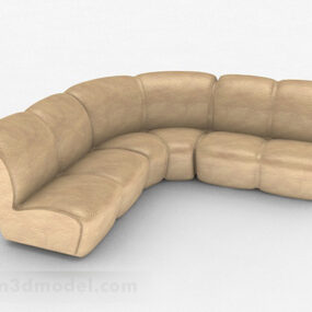 Yellow Multi-seats Sofa Furniture V2 3d model