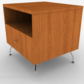 Wood Bedside Table Furniture V2 3d model