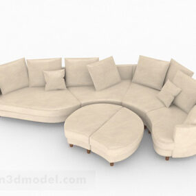 Jasnobrązowa wieloosobowa sofa Meble V1 Model 3D