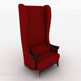 Vintage Red Single Sofa Furniture 3d model