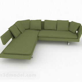 Nội thất Sofa nhiều chỗ màu xanh lá cây V2 mẫu 3d