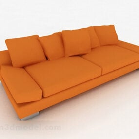 Sky Blue Leather Loveseat Sofa 3d model