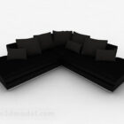 Sofá negro de varios asientos Muebles V1