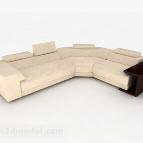 黄色のシンプルなマルチシートソファ家具3Dモデル