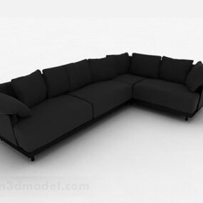 أريكة أثاث رمادية متعددة المقاعد نموذج ثلاثي الأبعاد