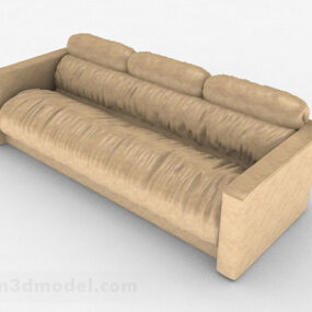 Model 4d Perabot Sofa Berbilang tempat duduk Kuning V3