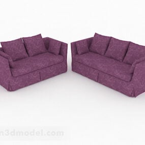 Фіолетовий набір диванних меблів V1 3d модель