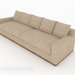 ब्राउन मल्टी-सीट सोफा फर्नीचर V2 3डी मॉडल