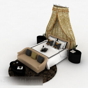 Home Double Bed Furniture 3d model