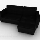 Black Leather Multi-seats Sofa Furniture