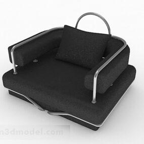 Schwarzes lässiges Leder-Einzelsofa-Möbel-3D-Modell