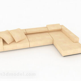 Canapé multi-sièges minimaliste jaune V1 modèle 3D