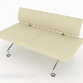 पीला दो सीटों वाला सोफा फर्नीचर 3डी मॉडल