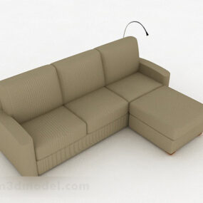 Sofá marrón de varios asientos Mobiliario V3 modelo 3d