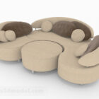 Muebles de sofá de múltiples asientos de cuero marrón