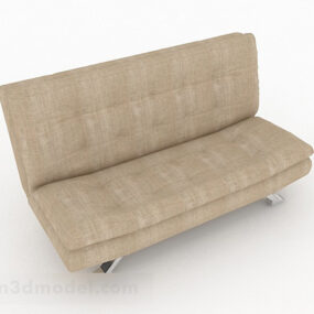 Hnědý kožený sedací nábytek Loveseat 3D model