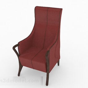 Red Single Sofa Furniture V1 3d model