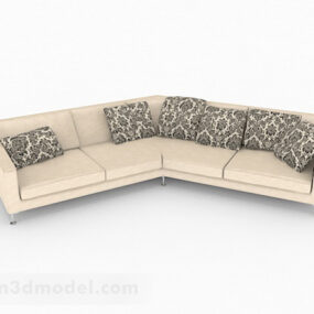 Yellow Multi-seats Sofa Furniture V5 3d model