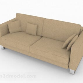 Brown Loveseat Sofa Furniture Design 3d model