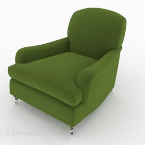 Green Fabric Minimalist Single Sofa Design 3d-modell